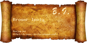 Broser Ipoly névjegykártya